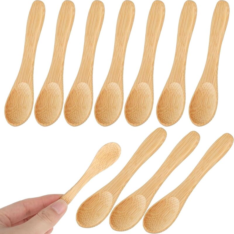 Natürliche Holzlöffel Für Gewürze, Honig Und Kaffee, 10er-set, Abgerundeter Griff, Glatte Oberfläche - Ulisem