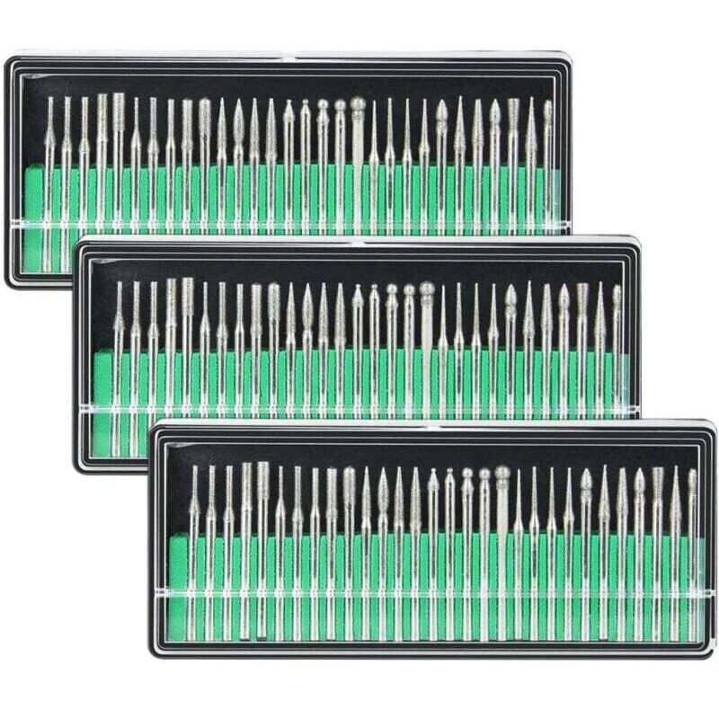 90-teiliger Diamantfräser, 3 Mm Schaft, Körnung 120, Zum Gravieren, Polieren Und Entgraten Von Glas, Stein, Keramik Und Holz – Ulisem