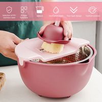 Küchensieb Mit Rührschüssel, 9-in-1 Küchensieb, Obst- Und Gemüsewaschgerät/nudel-, Pasta- Und Reissieb, Doppelschicht-drehschneider, 4 Liter
