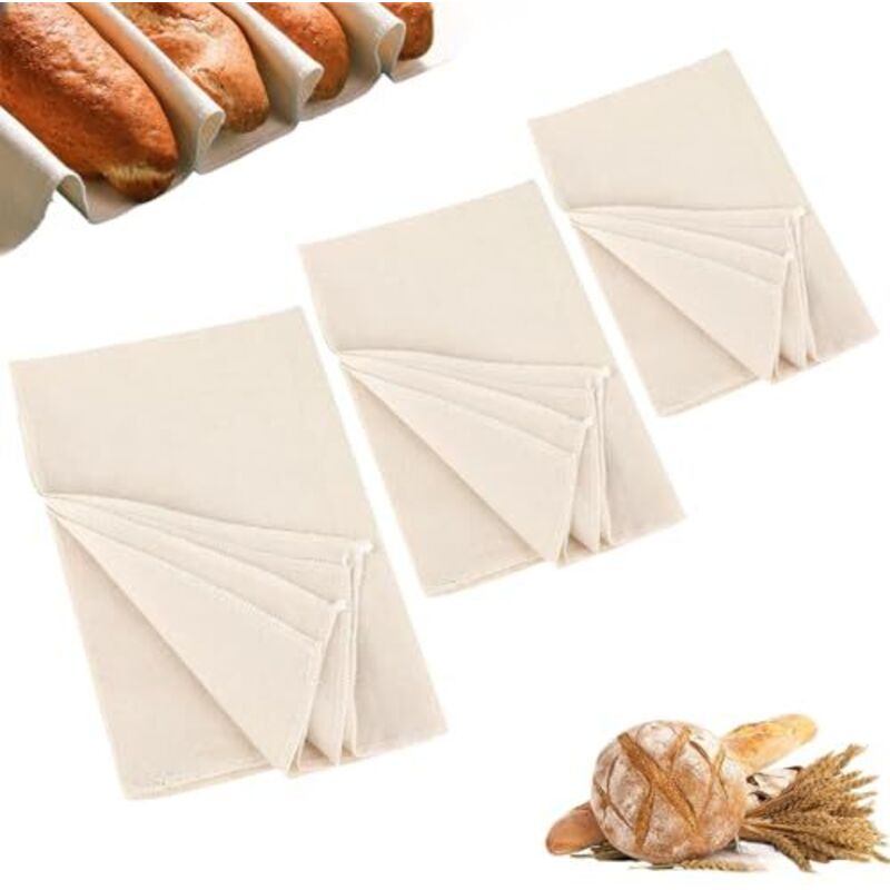 Wiederverwendbares Antihaft-backtuch, 6-teilig, Reine Baumwolle, 3 Größen (s, M, L), Ideal Zum Kneten Und Formen Von Baguettes Und Selbstgebackenem Brot – Ulisem