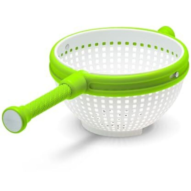 Kombinierbarer Salatabtropfer Und Schleudertrockner, 2-in-1 Edelstahl, Ergonomisches Und Kompaktes Design – Ulisem