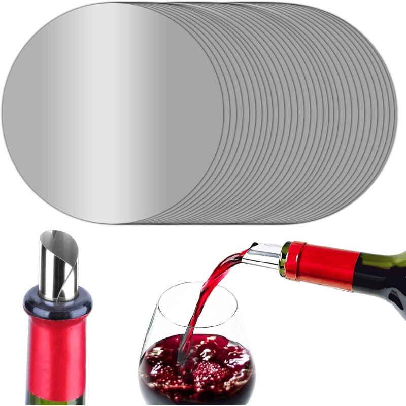 Wiederverwendbarer Aluminium-weinausgießer – 30er-pack Tropffreie Scheiben Für Öl- Und Weinflaschen – Ulisem
