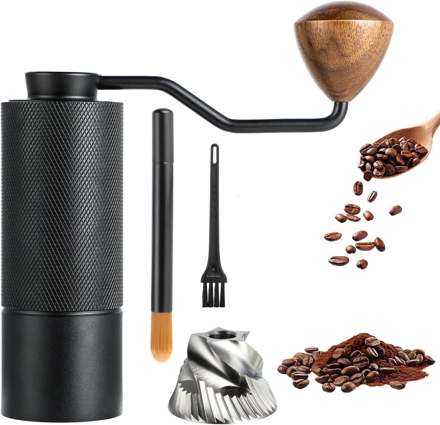 Manuelle Kaffeemühle, Kaffeemühle Mit Konischem Mahlwerk Aus Edelstahl, Tragbare Und Kompakte Kaffeemühle, Ideal Für Espresso Und French Press.