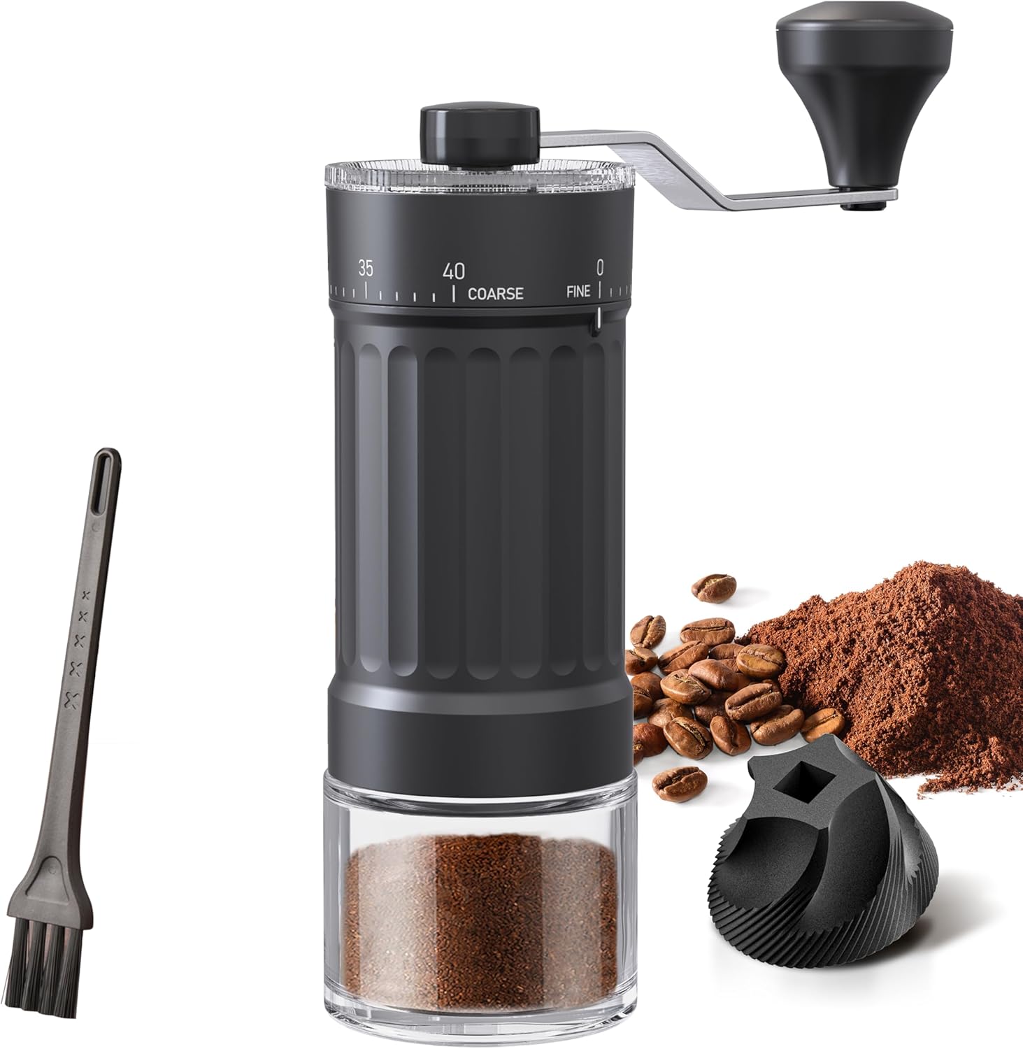 Einstellbare Manuelle Kaffeemühle Mit Hochpräzisem Keramik-kegelmechanismus, 40 Mahlstufen, Kompatibel Mit Aeropress, Filterkaffee Und Moka.