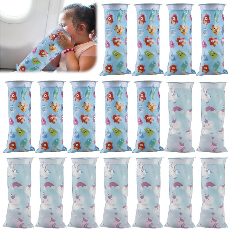 Wiederverwendbare Kotzbeutel Mit Ring – 18er-packung, Auslaufsicher, Strapazierfähig, Großes Fassungsvermögen (1500 Ml), Beutel Für Kinder Und Erwachsene