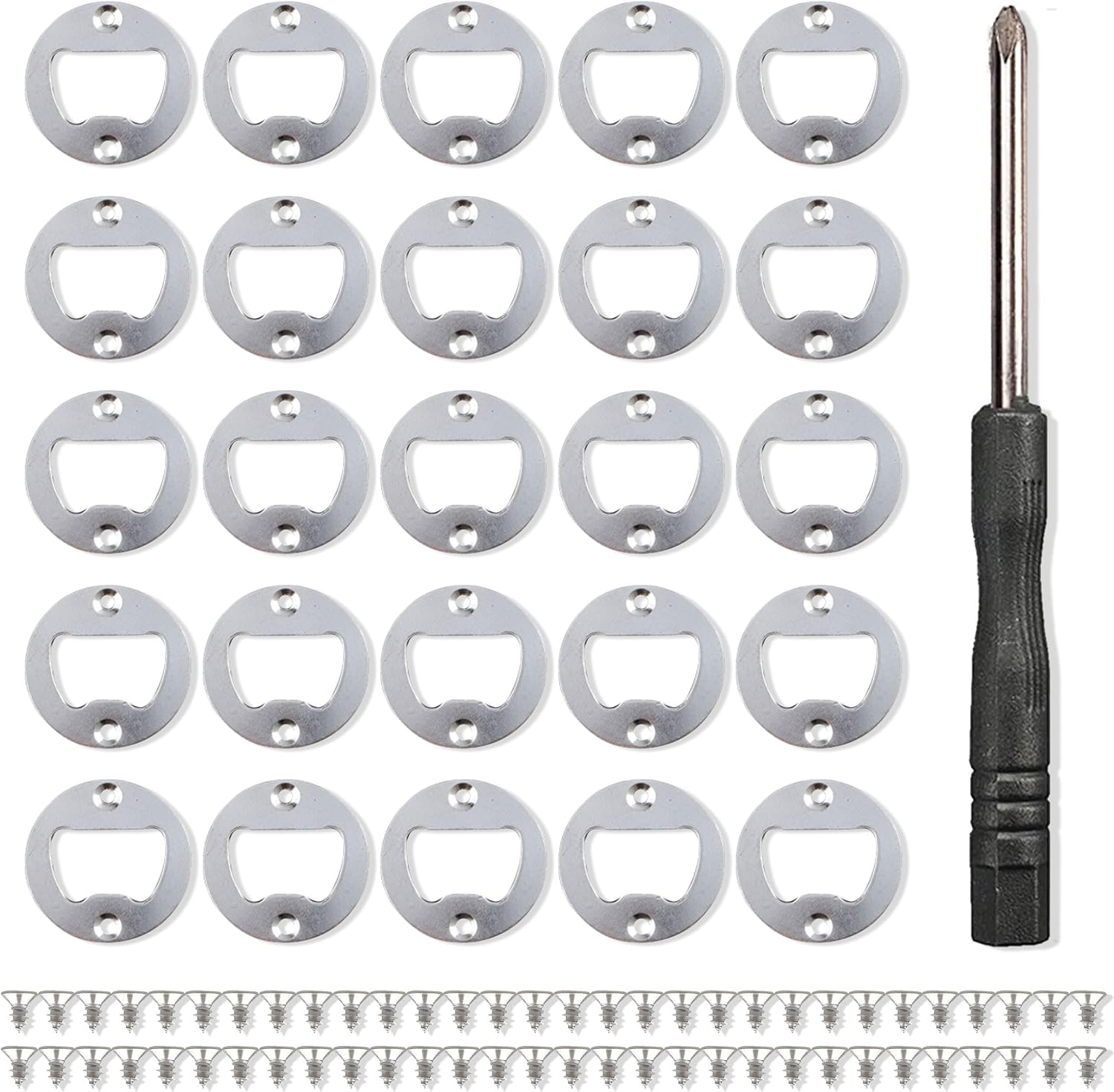 Flaschenöffner-einsätze-set, 25 Stück, Edelstahl, Unlackiert, Runde Flaschenöffner, Bierflaschenöffner-hardware-set, Flaschenöffner Für Küche, Restaurant, Bar, Heimwerker