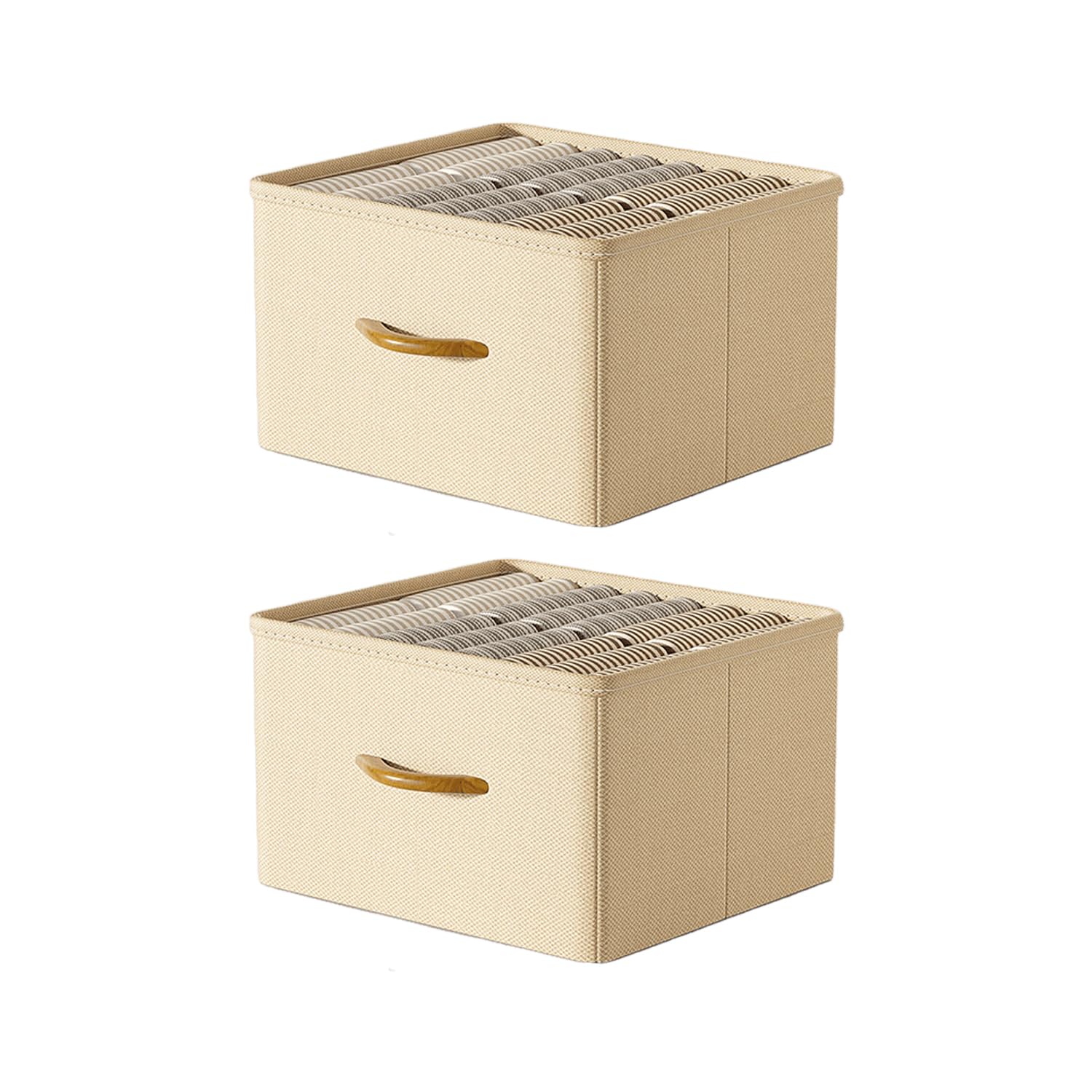 Set Mit 2 Faltbaren Kleiderschrank-organizern – Aufbewahrungssystem Für Hosen, Kleidung, Socken, Bettdecken, Getränke – (39 X 30 X 19) Cm