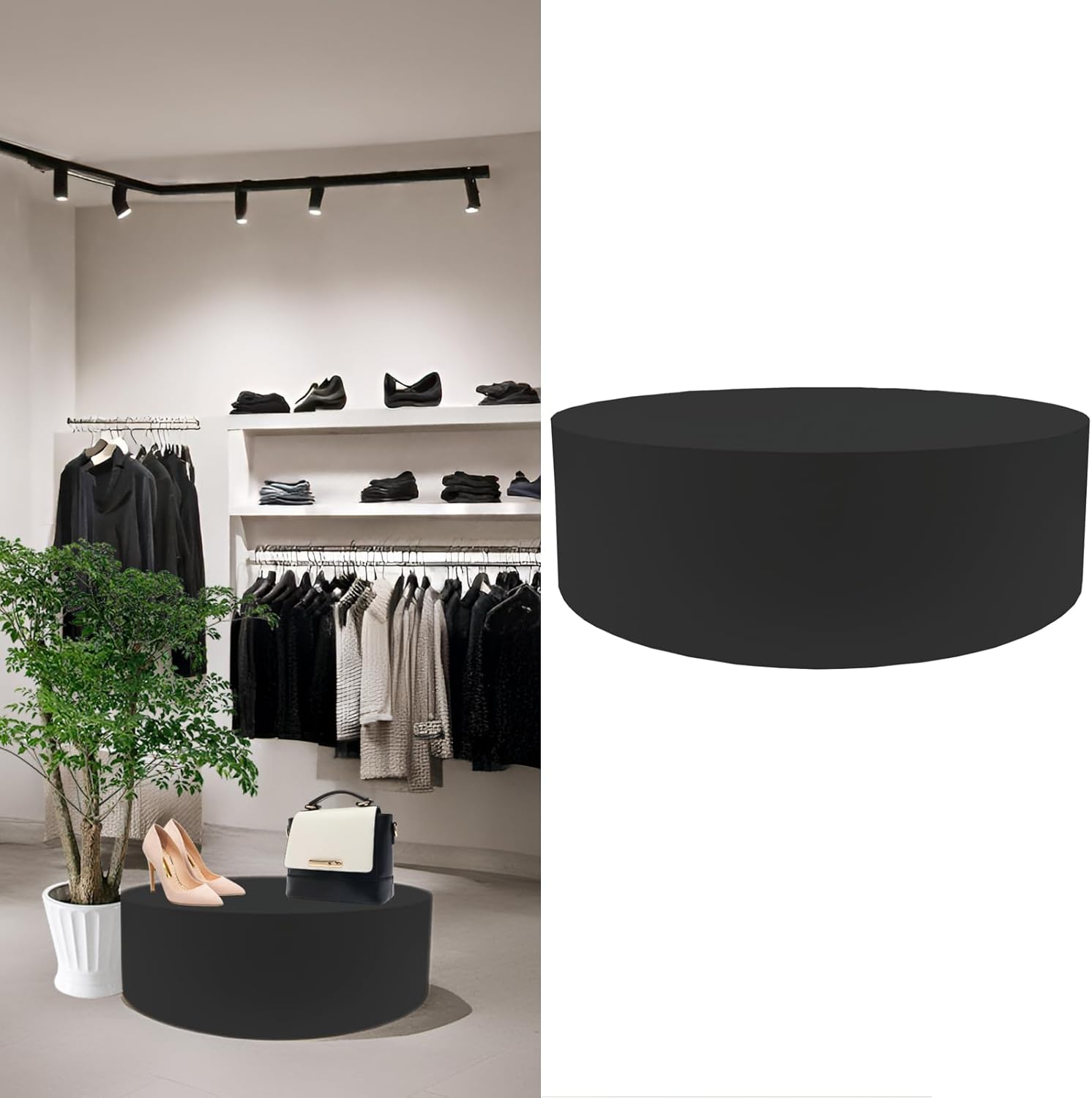 Runder Schaufensterpuppenfuß 60x20 Cm Schwarz - Präsentationsplattform