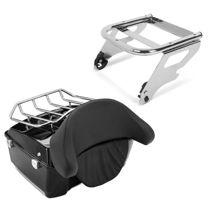 Set: Top Case Kompatibel Mit Harley Davidson Touring 97-13 Groß Mit Gitter + Top Case Halter Tp 2-up
