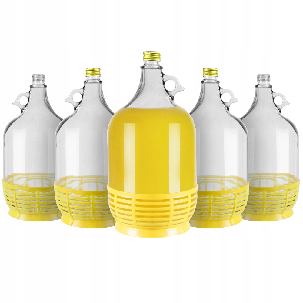 6x Lady 5l Im Korb Mit Verschluss, Krug, Ballon, Ballon Für Wein, Wodka