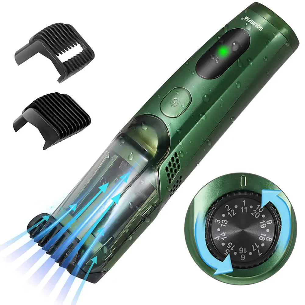 Kabelloser Barttrimmer, Wiederaufladbarer Elektrischer Rasierer Für Männer, Eingebaute Vakuumsaugfunktion, Geeignet Für Bart Und Koteletten, Ipx6 Wasserdicht.