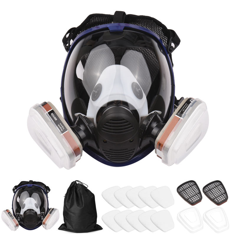 Wiederverwendbare 16-in-1-vollgesichtsmaske Zum Schutz Vor Organischen Gasen Und Dämpfen Mit Einem Weiten Sichtfeld (zum Lackieren, Polieren Und Schweißen).