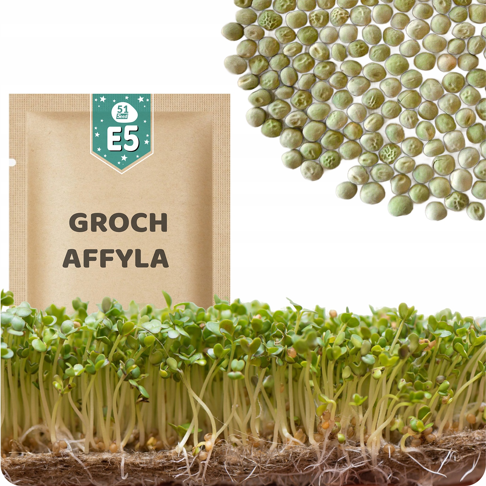 51seed E05 Sprossensamen - Affyla Zuckererbsen 50g