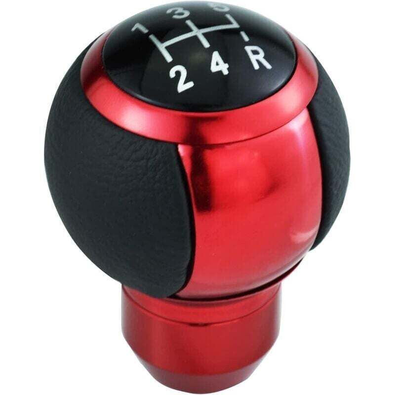 Schalthebelgriff Aus Leder Und Metall, 5-teilig, Adapter 8/10/12 Mm, Rot -ulisem