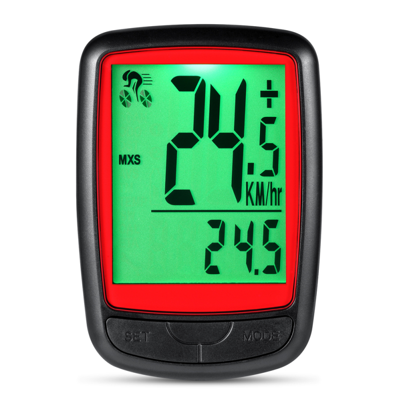 Kabelloser, Wasserdichter Fahrradcomputer Mit Geschwindigkeitssensor, Led-hintergrundbeleuchtung Und Automatischer Einschaltfunktion.