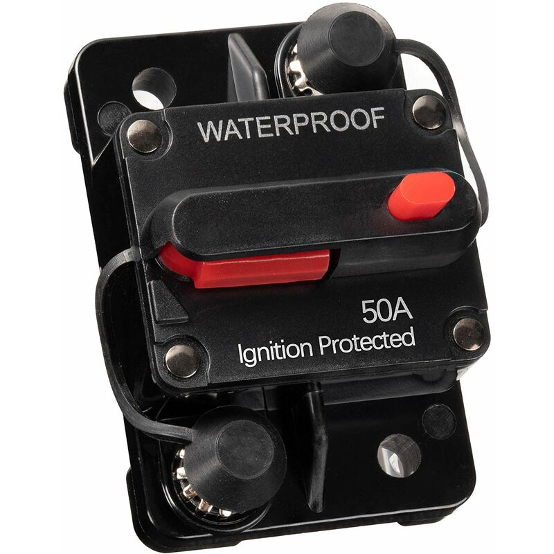 Wasserdichter Auto-leistungsschalter, 50 A, 12 V–48 V Gleichstrom, Mit Manueller Rückstellung, Sicherungshalter Für Auto, Boot (50 A)