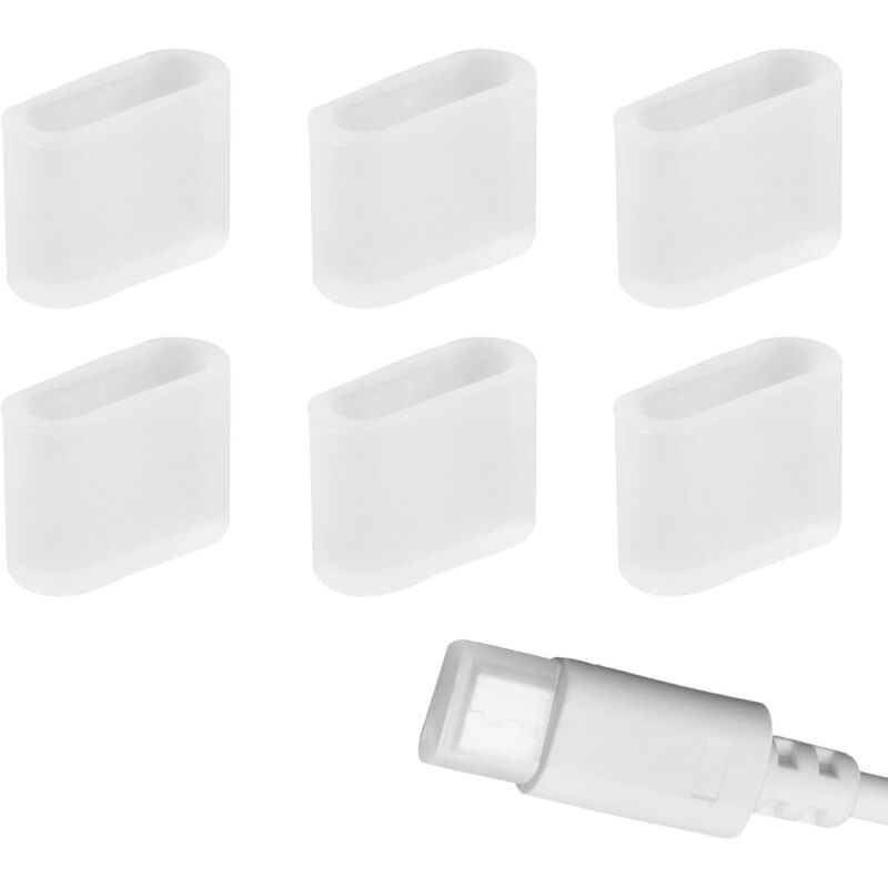 Usb-c-schutzkappen, 6er-pack, Transparent, Staubdichter Schutz Für Smartphones, Tablets Und Laptops