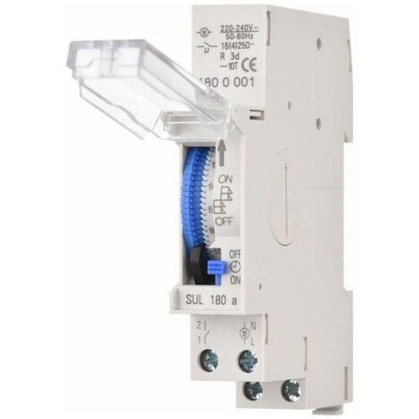 Glocke Und Timer, 24-stunden-mechanischer Timer, Schienenmontage, Eingebaute Batterie, Ac220–240 V – Sul180a, Mindestens 15-minuten-timer