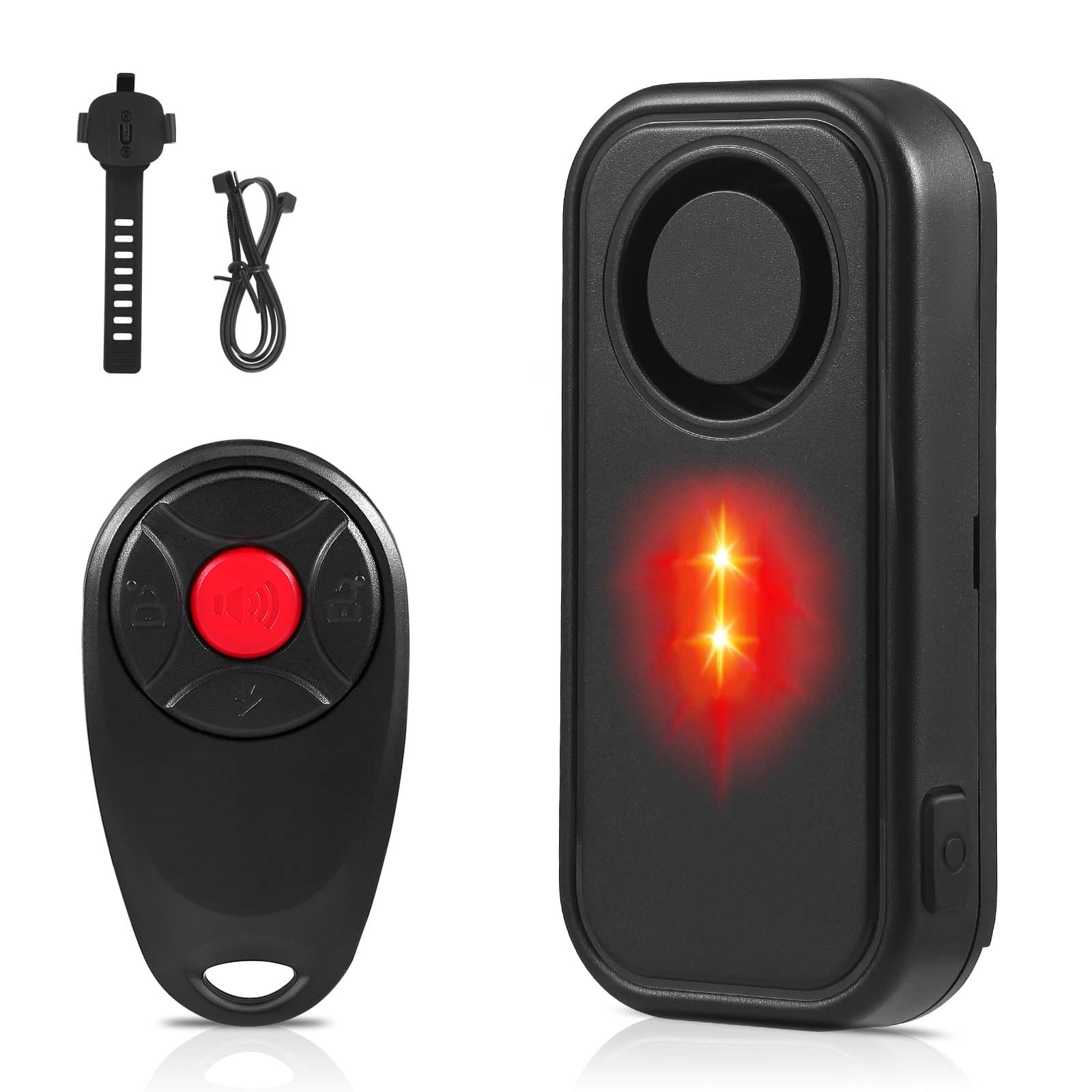 113 Db Kabelloser Fahrradalarm Mit Fernbedienung – Wasserdichter Diebstahlschutz Für Fahrrad, Motorrad, Roller, Auto – Vibrationsalarm Und Led
