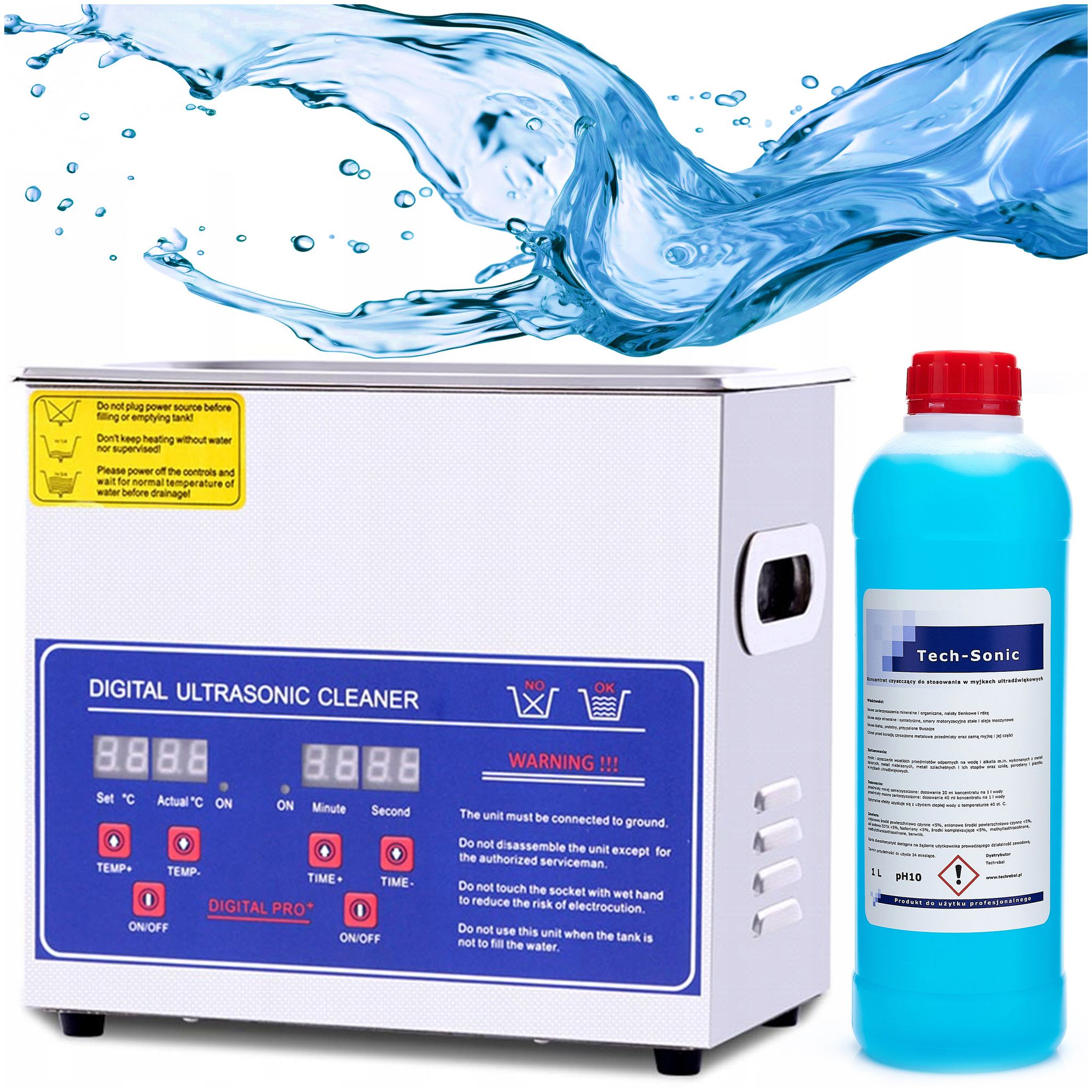 Ultraschallreiniger 220 W 3,2 L Ps-20a + Tech Sonic 1 L Blau