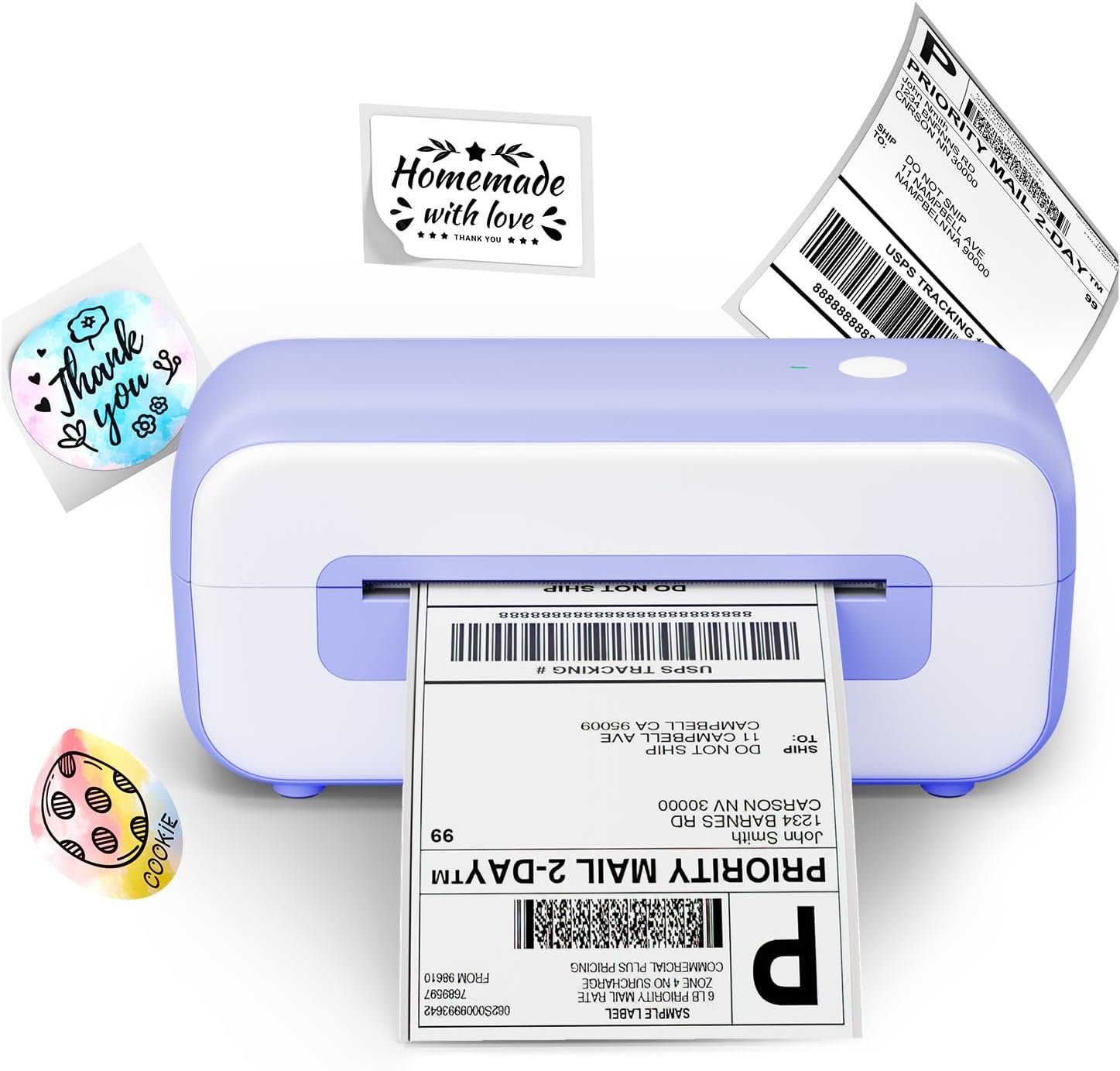 Thermo-versanddrucker, Kabelloser 4x6-thermodrucker Für Pakete Und Kleine Privatunternehmen, Kompatibel Mit Iphone, Android, Mac, Windows, Colissimo Und Ups