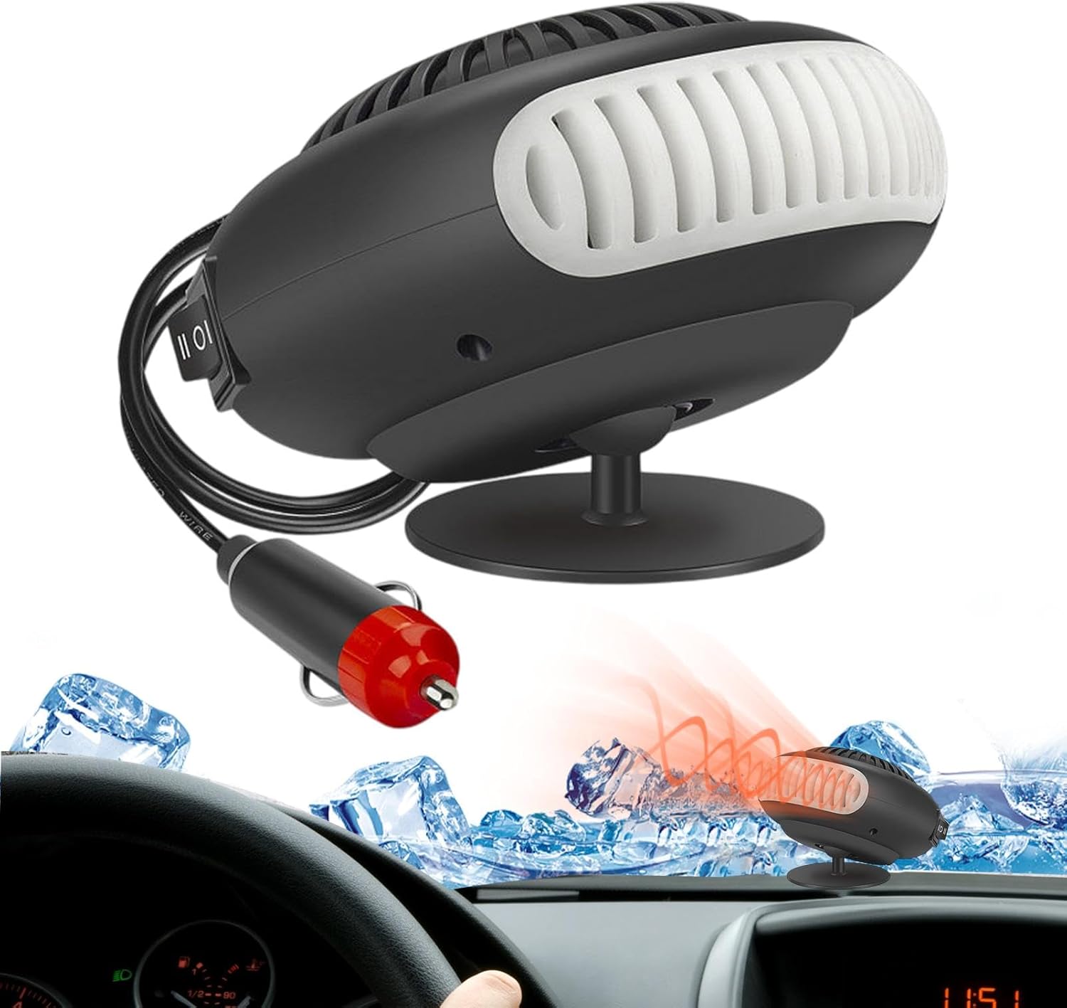 12v Tragbare Autoheizung 2 Auto-abtaumodi Windschutzscheiben-defroster Windschutzscheiben-defogger – Praktischer Windschutzscheiben-defogger Für Die Meisten