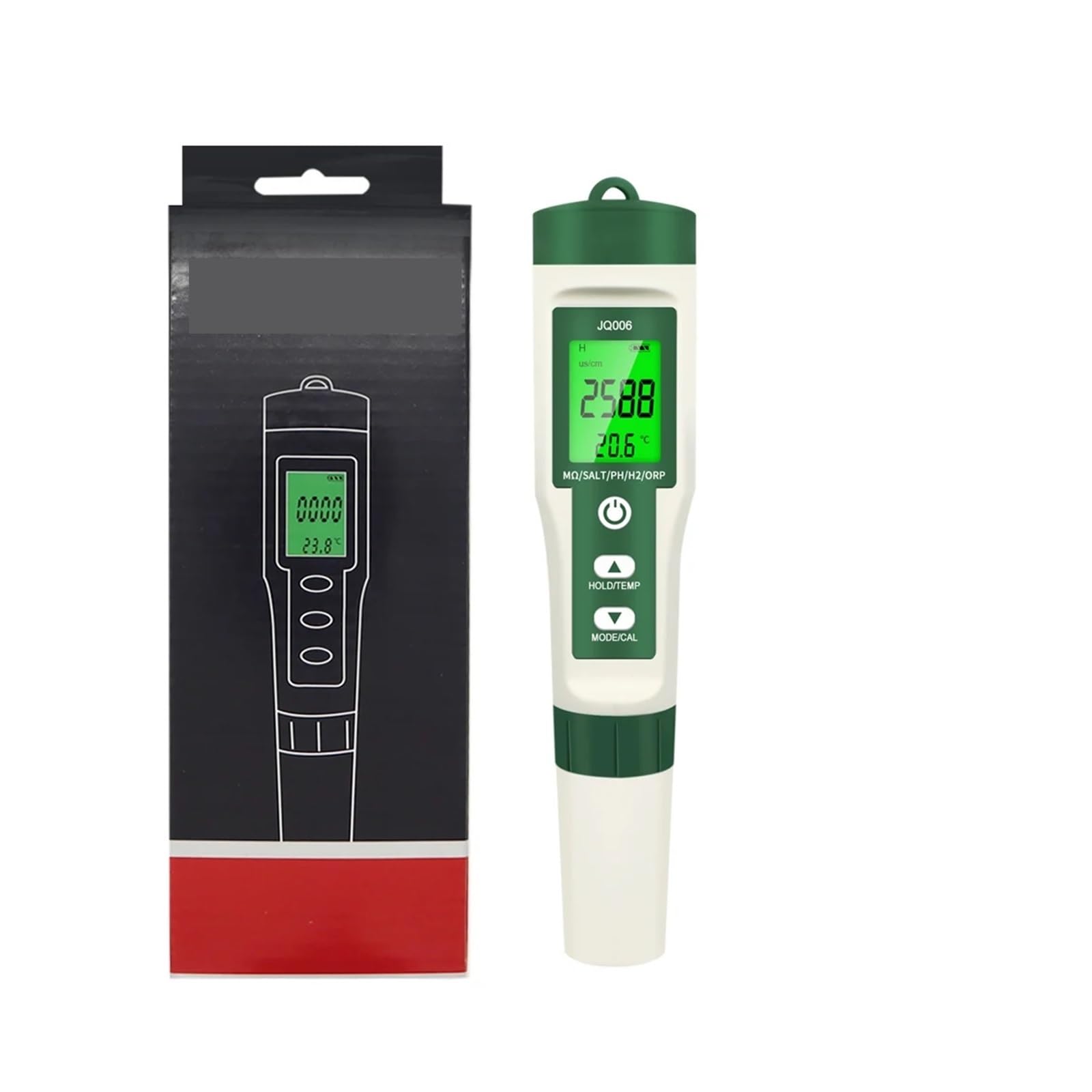 Boden-ph-tester, 10-in-1 Digitaler Ph-tester Für Wasserqualität, Widerstand, Fruchtbarkeit, H2, Temperatur, Orp, Leitfähigkeit, Tds, Salzgehalt, Sg Und