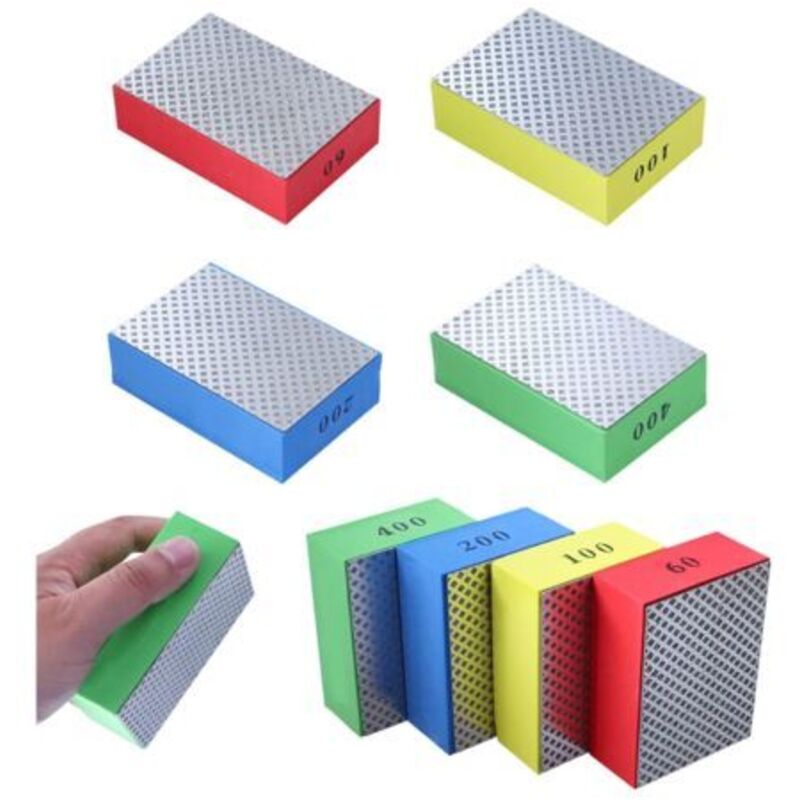 Set Mit 4 Diamantpolierpads Für Stein, Keramik, Fliesen Und Glas, Körnungen 60, 100, 200, 400, Silberne Oberfläche – Ulisem