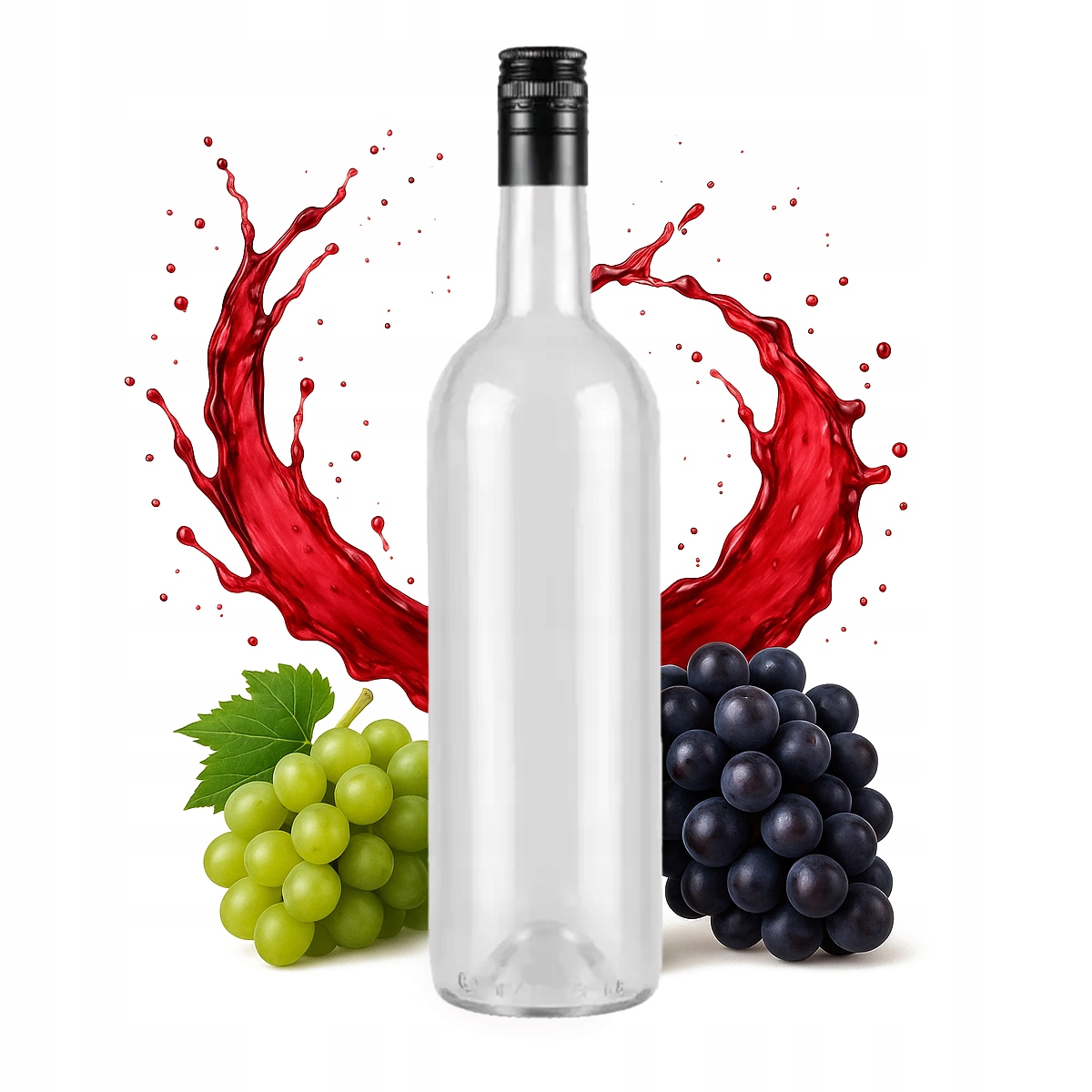 Weinflasche 750 Ml, Durchsichtig, 0,75 L, Für Wein Zu Hause Mit Schraubverschluss