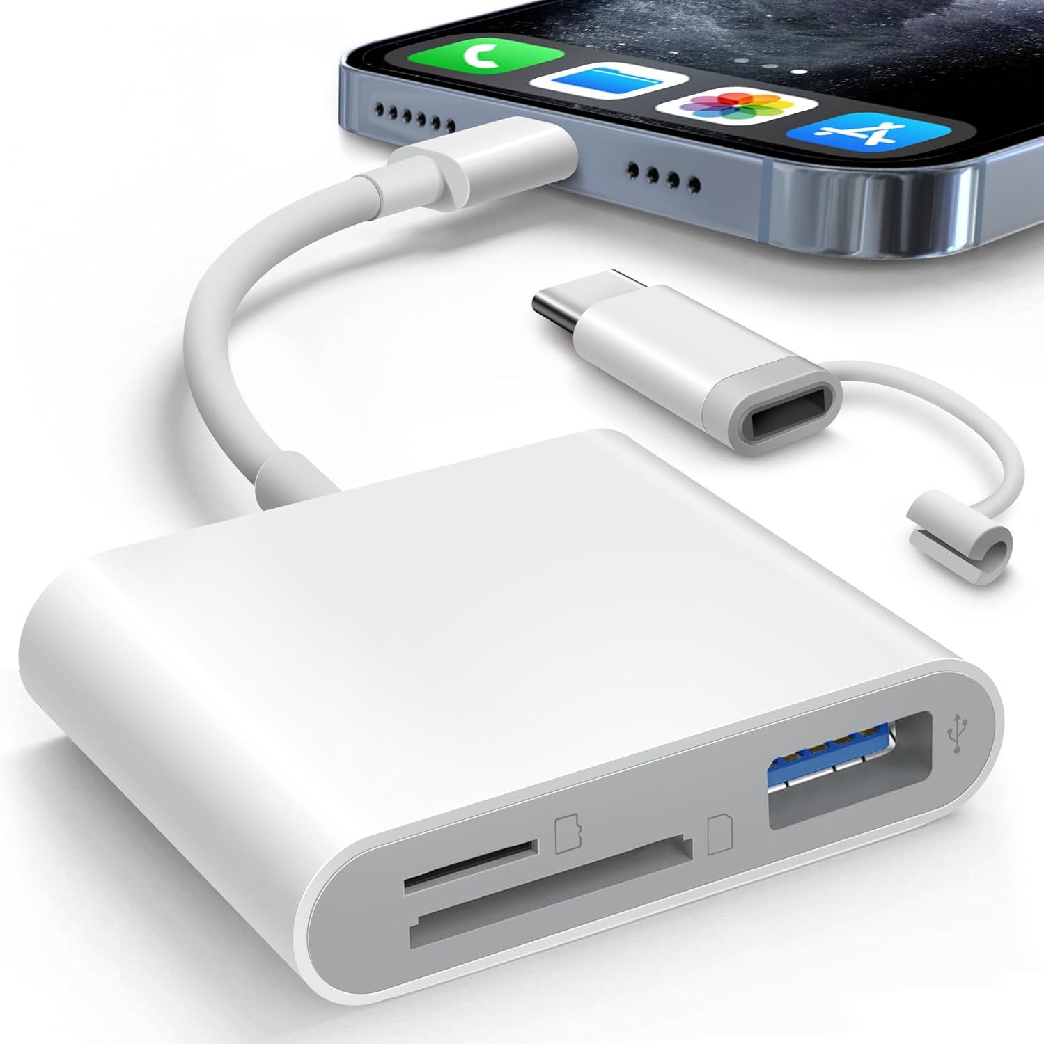 Sd-karte Für Iphone, Geeignet Für Usb-kameraadapter, Plug-and-play, Wild Camera Viewer, Unterstützt Sd- Und Tf-karten-/microsd-kartenadapter Für Ipad, App Verfügbar