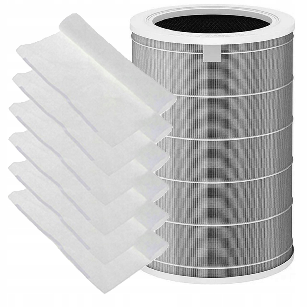 Xiaomi Luftreiniger-set Grauer 360°-hepa-filter Mit Rfid-chip + 6x G4 Schutzwatte Für 2 / 2s / 2c / 2h / 3h / 3c / Pro / Max