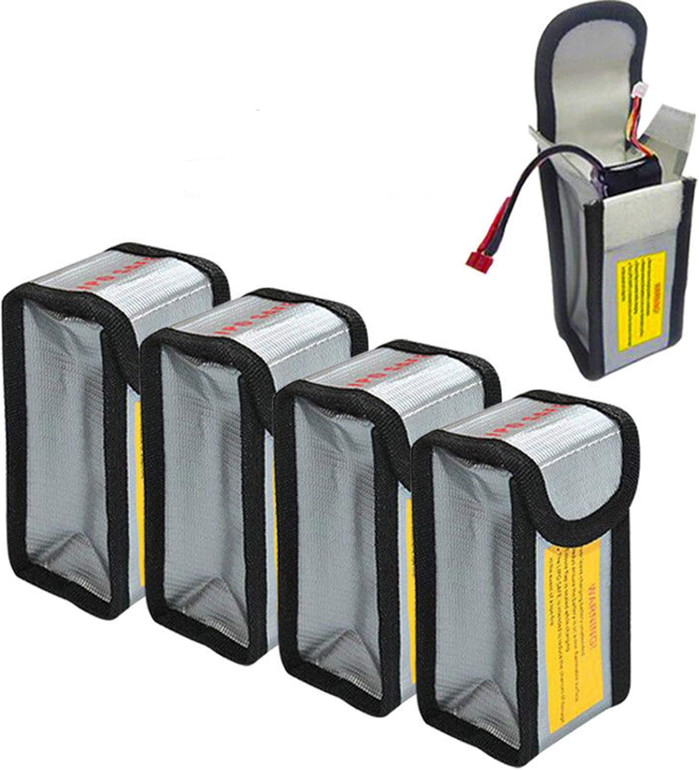 4er-pack Explosionsgeschützte Aufbewahrungsbeutel Für 125-mm-lipo-akkus, Silber, Modern