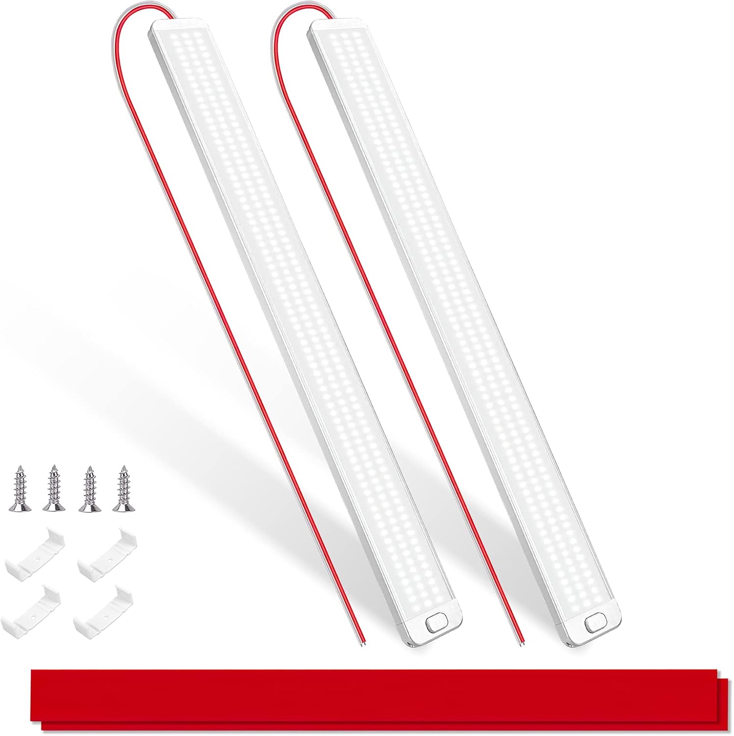 Für 12-v-led-lichtleiste, 42 Cm, 1000 Lm, 10 W, 228 Leds, Ultrahelle Weiße Lichtleiste Mit Schalter Für Autos, Wohnwagen, Lkws, Wohnmobile, Boote, Lieferwagen, 2 Stück