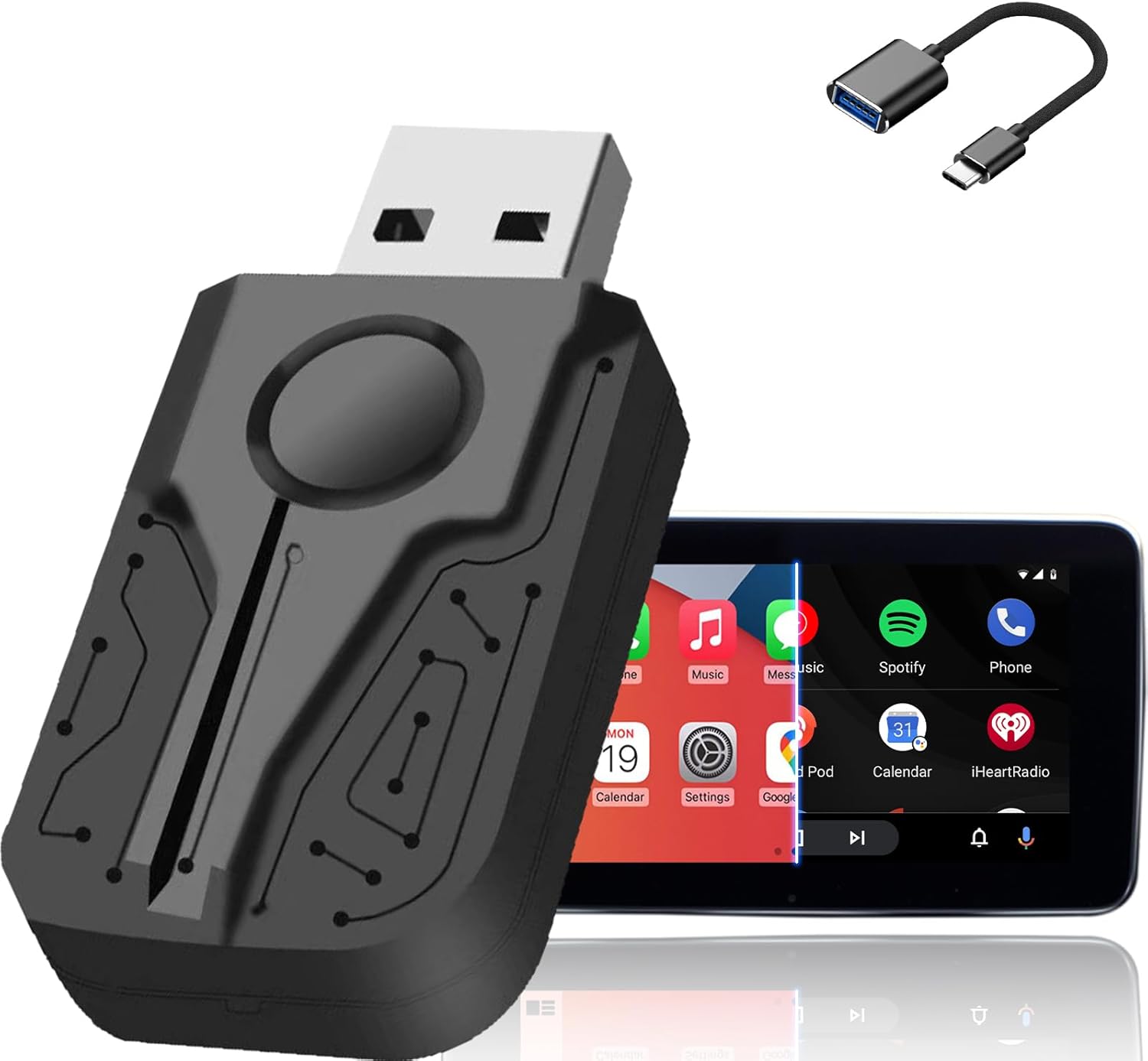 Kabelloser Carplay-usb-adapter, Android-auto-adapter, Einfaches Plug & Play, Kompatibel Mit Autos Ab 2016 Und Iphone Android Phone 2024 Upgrade