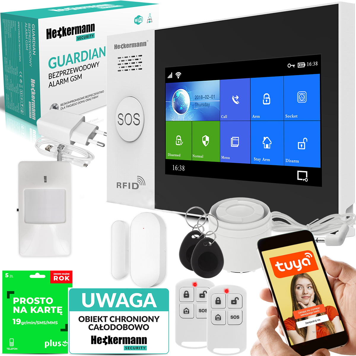 Gsm-alarmanlage Heckermann Guardian V Tuya Box + Tablet + Sim