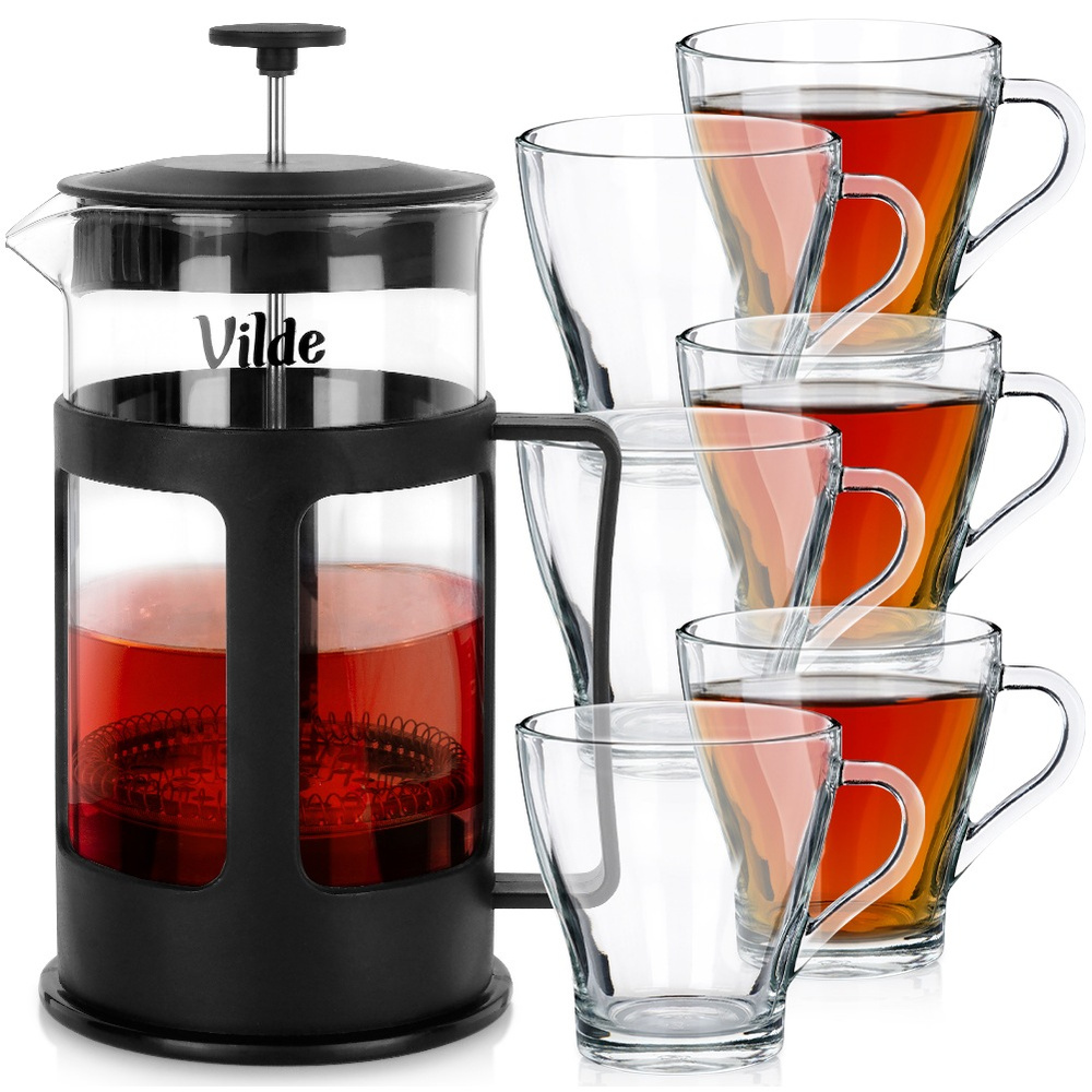 Kaffee- Und Teegläser Mit Kolbeneinsatz 250 Ml / 1 L, 7 Stück.