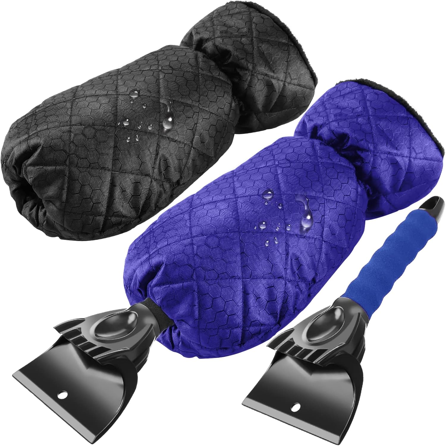 2 Stück Auto-eiskratzer Mit Handschuh, Auto-windschutzscheiben-schaber, Auto-schaber, Winter-schnee-eiskratzer, Eiskratzer Mit Handschuh, Eiskratzer, Auto-fensterschaber Zum Auftauen