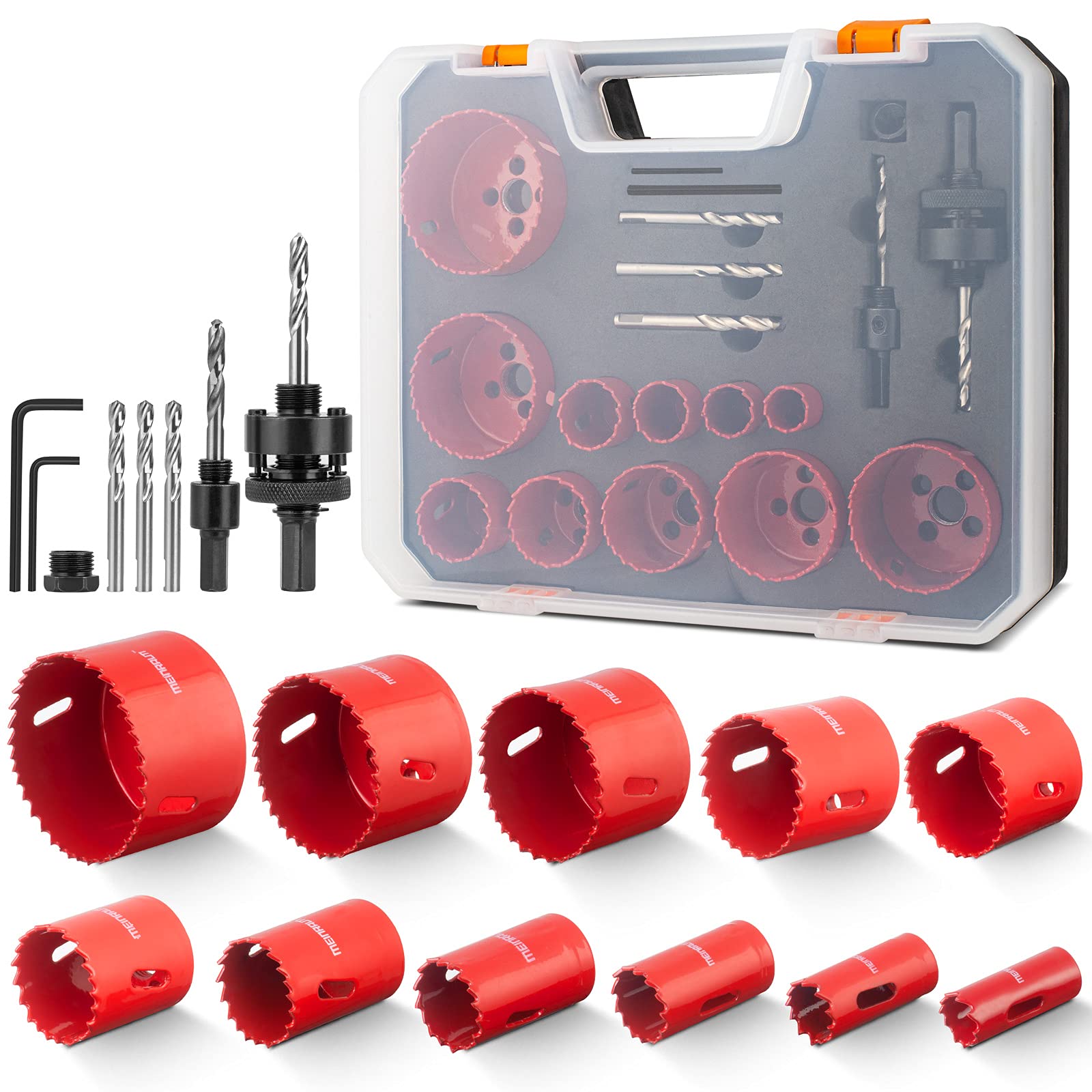 19-teiliges Lochsägen-set Mit 11 Sägeblättern 19–68 Mm, Lochsägen-set Für Aluminium, Holz, Pvc-platten, Kunststoffe Und Metall