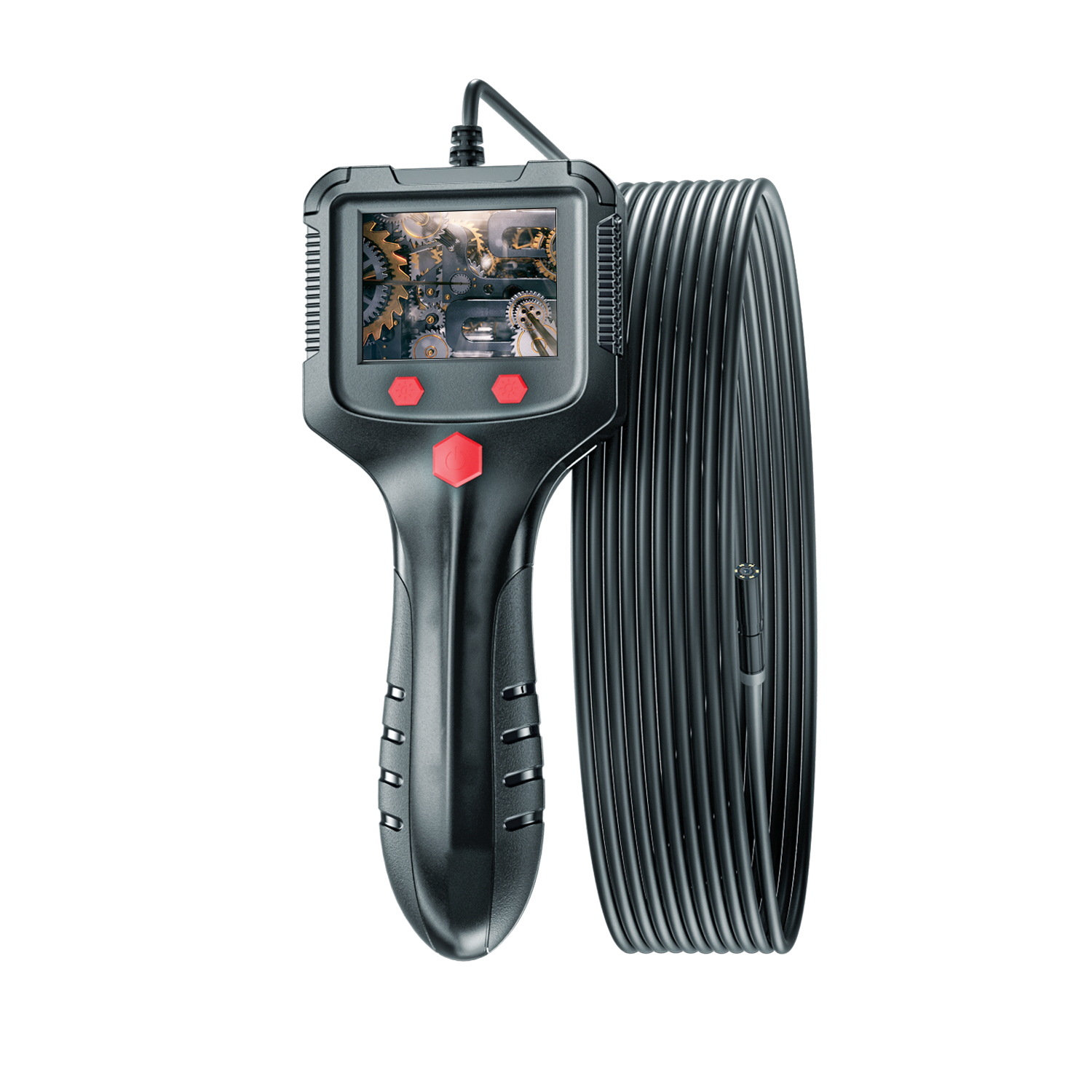 Endoskop, Inspektionskamera Mit 2,4-zoll-ips-bildschirm, 1080p Hd, 2,0-megapixel-endoskopkamera Mit 6 Einstellbaren Leds, Wasserdichte Ip67-kamera, 5 M Halbstarres Kabel, 2600-mah-akku