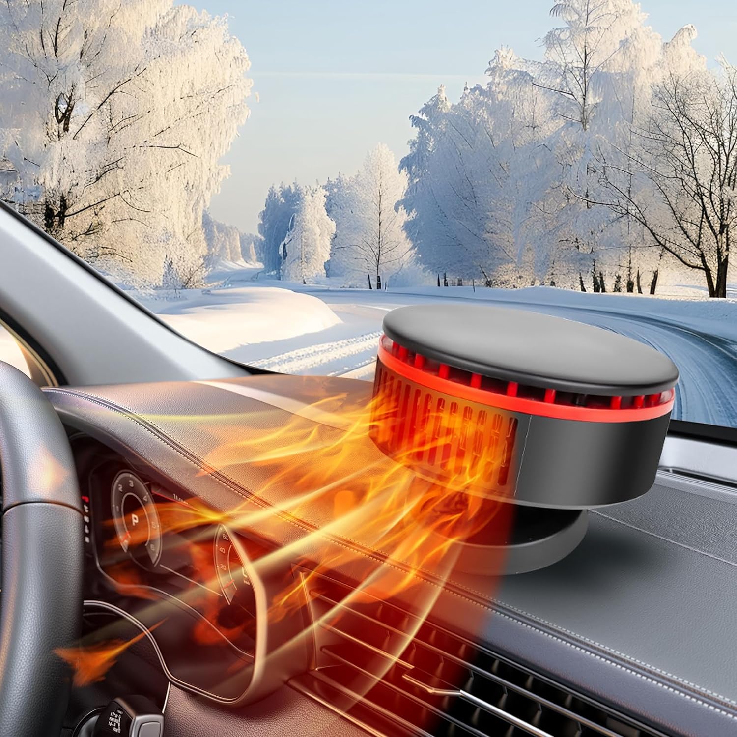 Autoheizung, Windschutzscheibenenteiser Und -entfeuchter, 12-v-autoheizungen Für Fahrzeuge, Tragbares Autoenteiser-/entfrostungsgerät Zum Anschluss An Den Zigarettenanzünder
