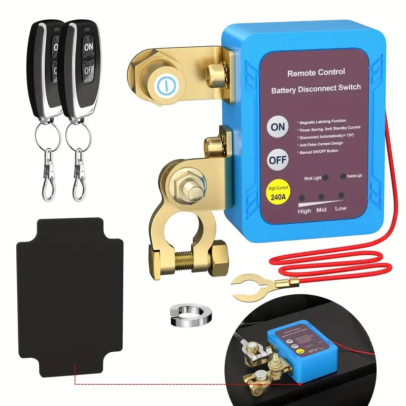 Dc12v Fernbatterieabschaltung, Fernbatterieschalter, 12v 240a Batteriestromkreisabschaltung, Batterieschalterrelais, Auto-aus-schalter Für Autocamping