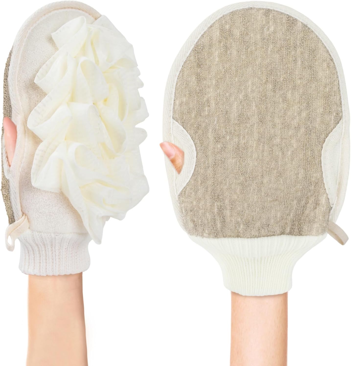 2-in-1 Luffa Körperpeeling-handschuh Duschschwamm