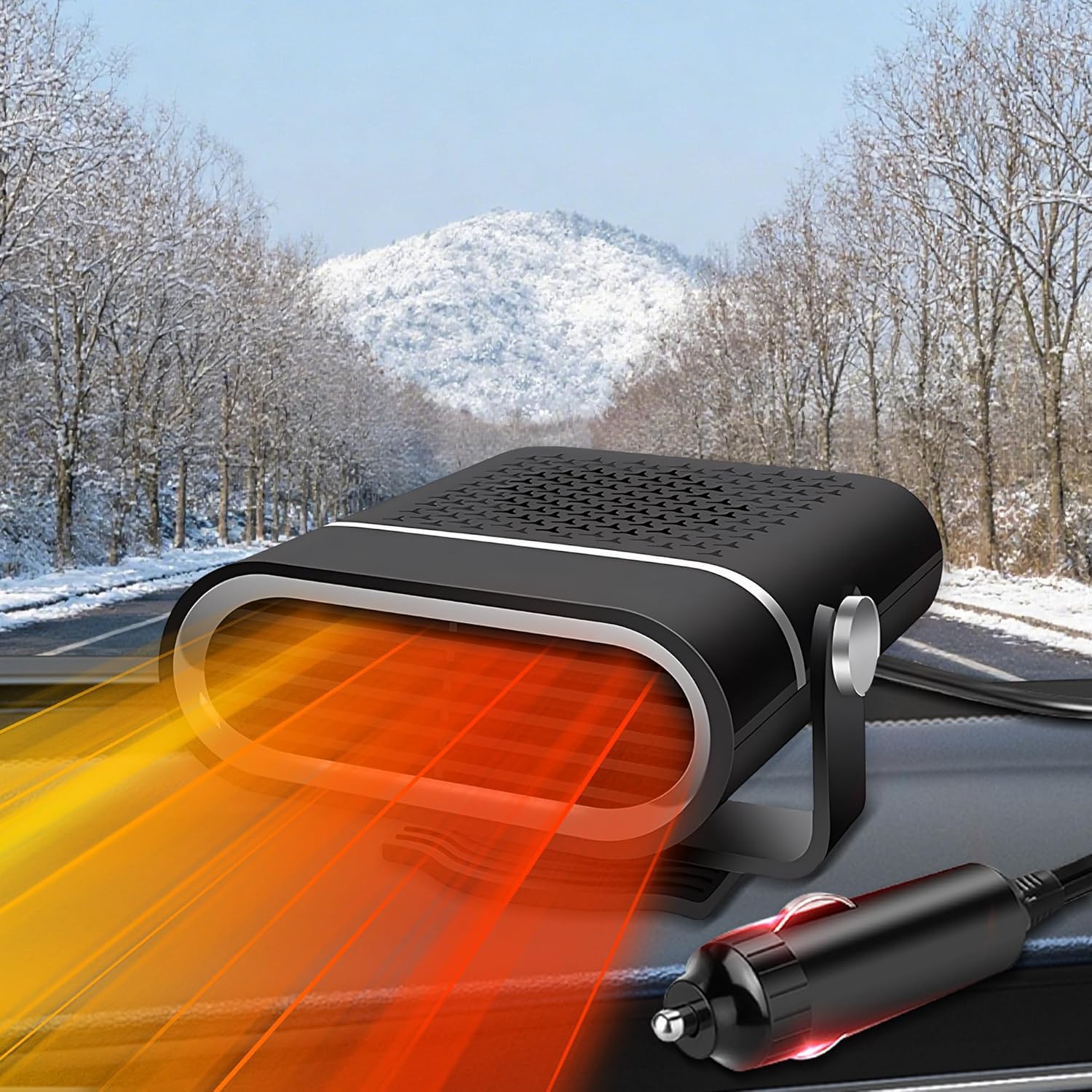 12v-autoheizung 200w: Tragbarer 12-volt-autolüfter, 2-in-1-schnellheizung Für Die Windschutzscheibe Mit Zigarettenanzünderstecker Für Suvs, Lkws Und Pkws