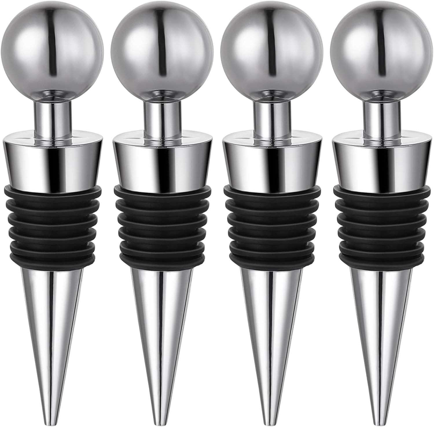 Set Mit 4 Wiederverwendbaren Weinflaschenverschlüssen Für Flaschen Wein, Champagner, Prosecco, Bier, Spirituosen
