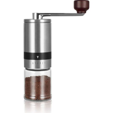Manuelle Kaffeemühle Mit 6 Externen Mahlgradeinstellungen, Tragbare Mühle Für Zuhause Und Unterwegs