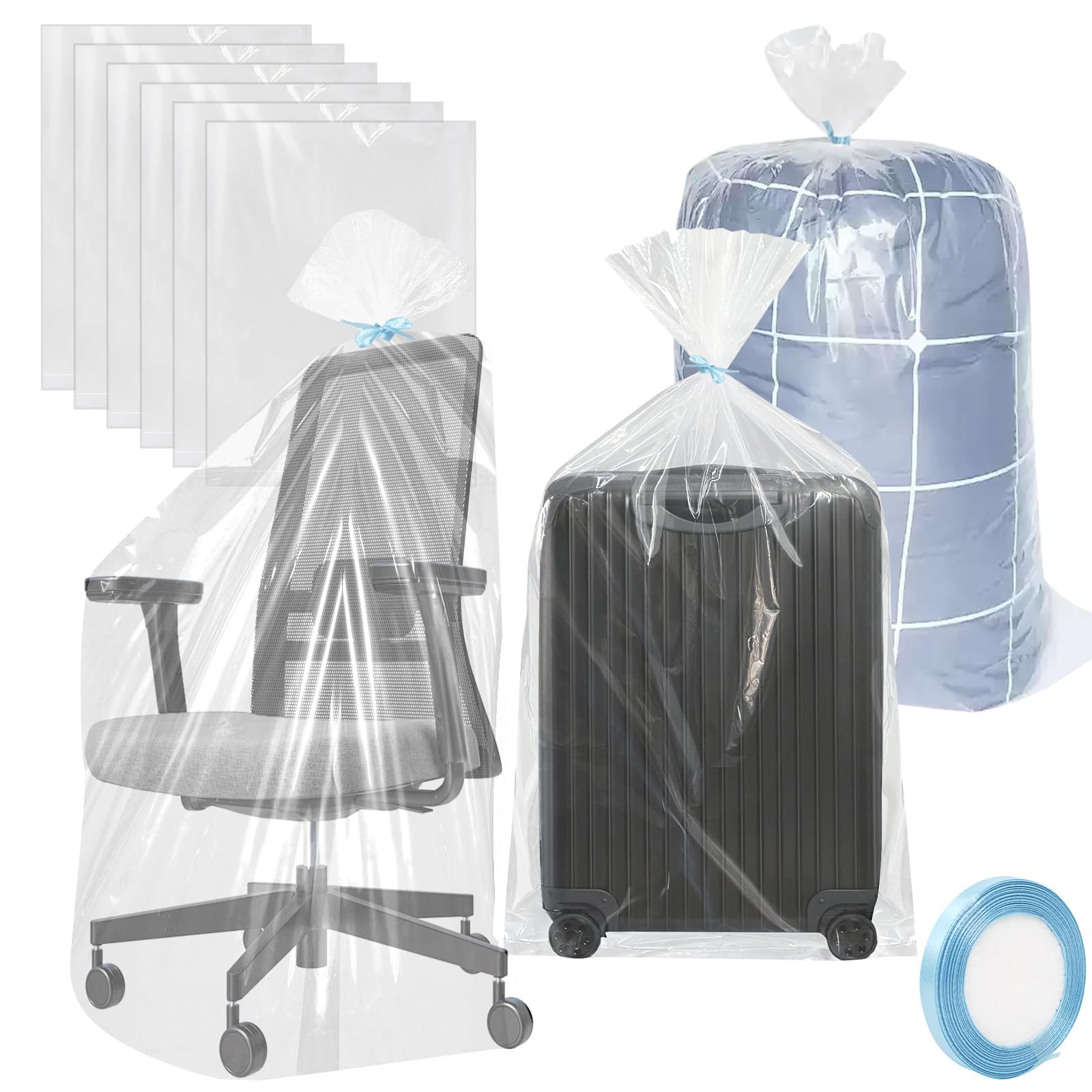 Set Mit 6 Extra Großen, Durchsichtigen Plastikbeuteln, 90 X 120 Cm, Extra Große Aufbewahrungsbeutel Für Gepäck, Koffer, Kleidung, Bettdecken, Plüschtiere