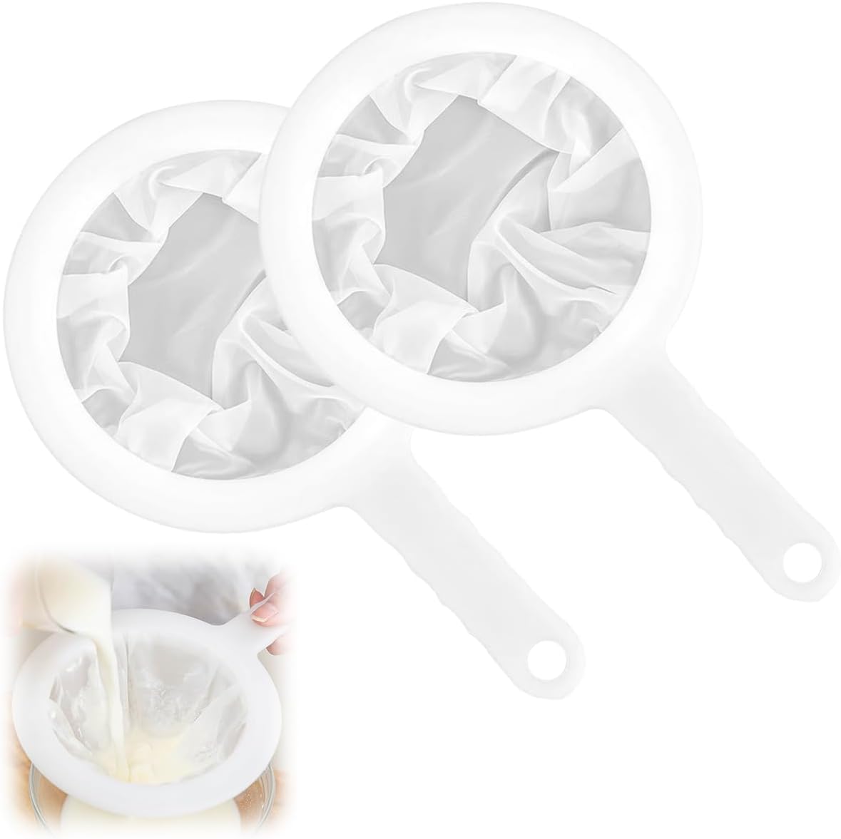 2 Stück Kleines Sieb, Lebensmittelfilter, Saftfilter, Feinmaschenfilter, Weinfilter, Zum Filtern Von Ölen, Kaffee, Wein, Saft, Sojamilch (200/400 Mesh)
