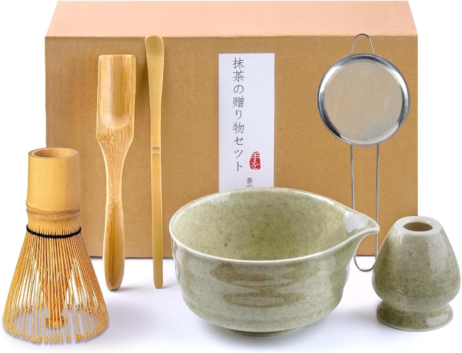 Komplettes Matcha-set – 6-teiliges Matcha-besen-set Mit Bambus-matcha-besen, Matcha-schale, Matcha-pulversieb, 2 Löffeln, Besenständer, Matcha-zubehör Für Die Teezeremonie