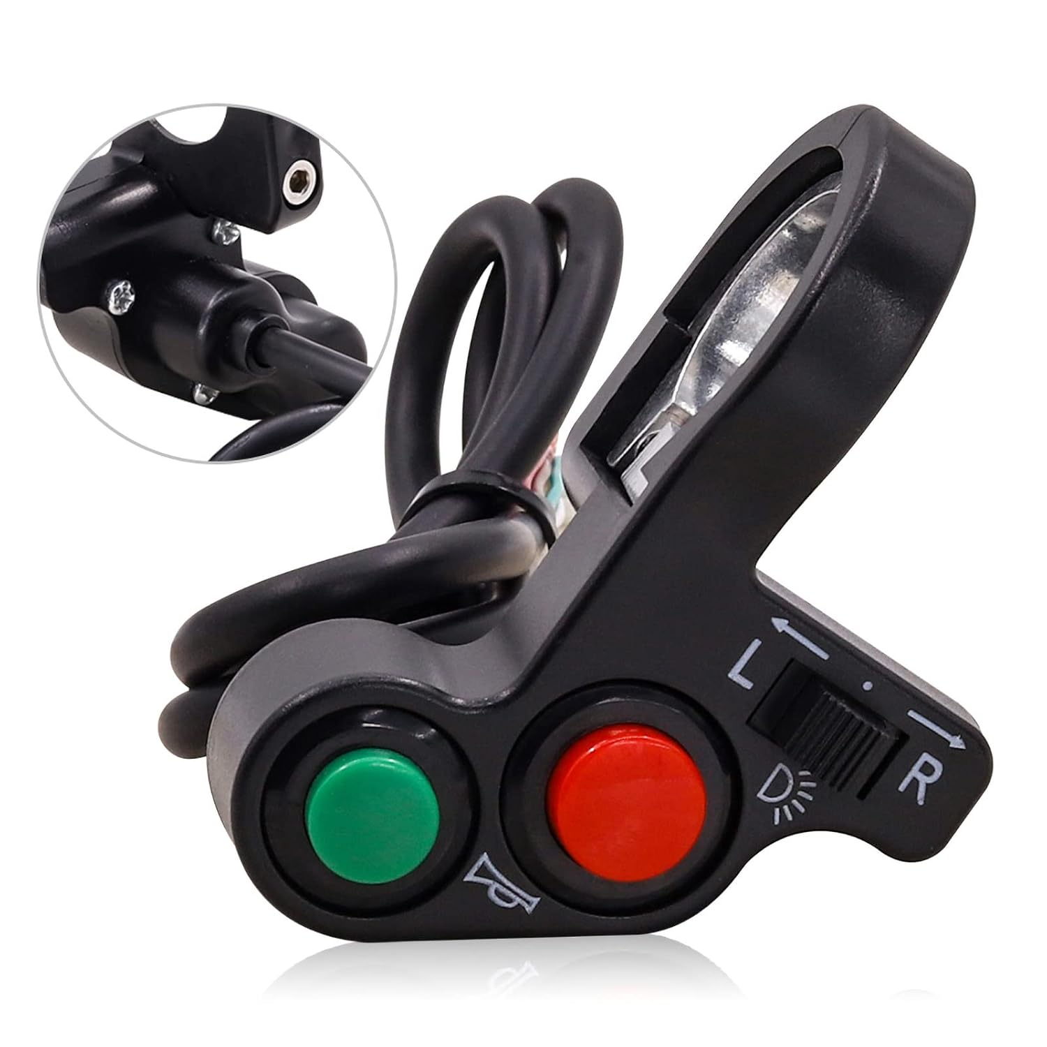 7/8" Motorradlenker Hupenschalter Licht Blinker Hupe Ein Aus Druckknopf Controller Schalter Für Elektroroller Moped Atv Go-kart