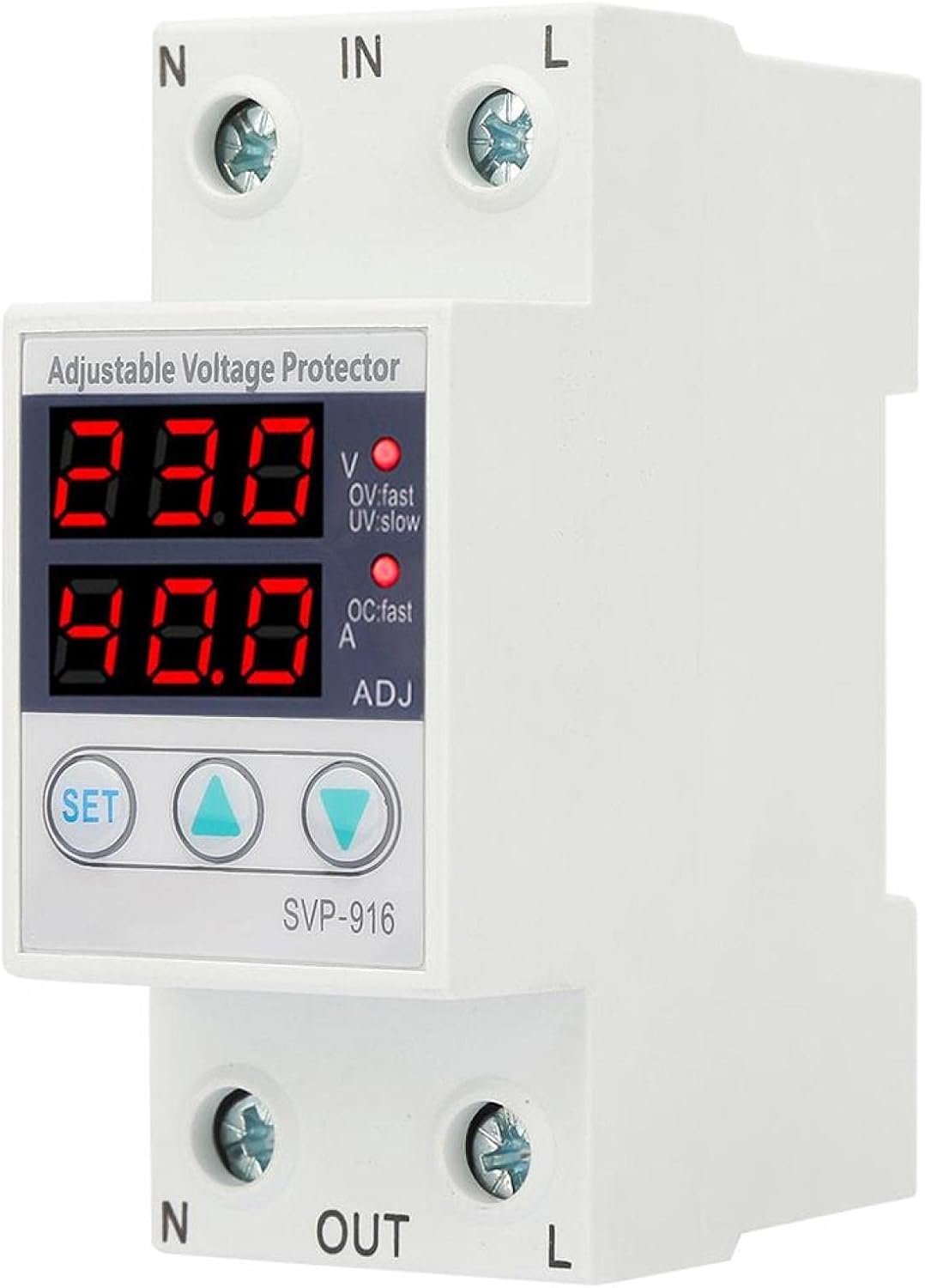 Einphasen-spannungsstromschutz, Überspannungsschutz, Intelligenter Einphasiger Einstellbarer Überspannungs-unterspannungsstromschutz 230 V Ac, Din-schieneninstallation(63a)